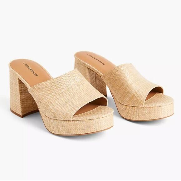 Dream Cloud Raffia-Side Platform Block Heel NWT - Picture 1 of 2